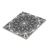 Abstracte folk mandala ethno traditionele sierbloe tegeltje (Zijkant)