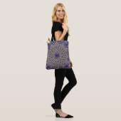 Abstracte folk mandala ethno traditionele sierbloe tote bag (Op model)