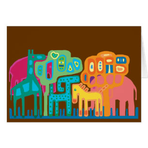 Abstracte folkkunst Afrikaanse dieren