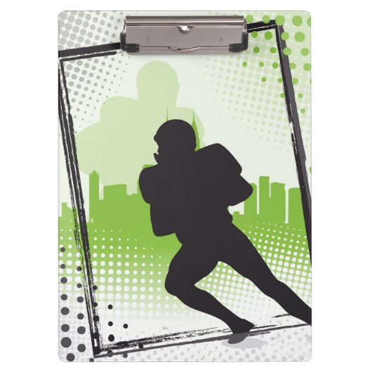 Abstracte Football Player met Cityscape[e en Stipp Klembord (Voorkant)