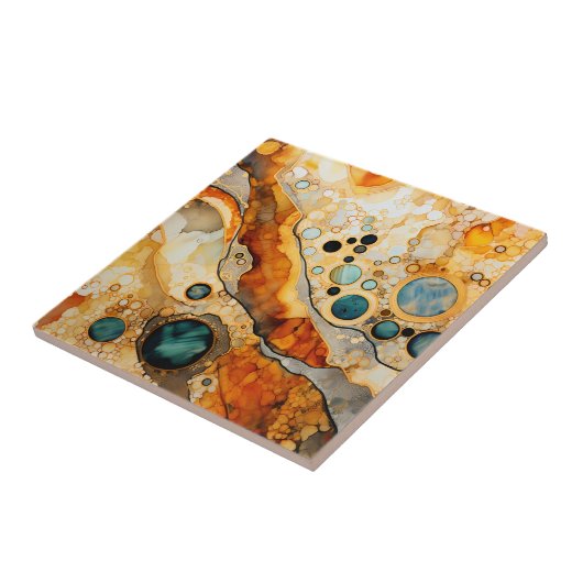 Abstracte Fossiele Tegel Tegeltje (Zijkant)