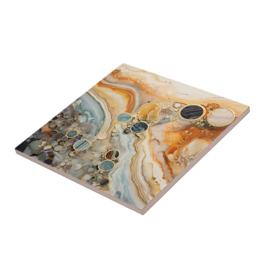 Abstracte Fossiele Tegel Tegeltje (Zijkant)