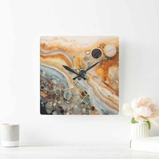 Abstracte Fossiele Wandklok (Huis)