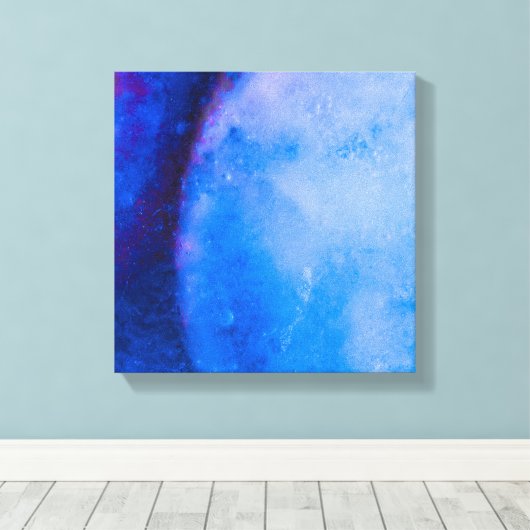 Abstracte foto donkerblauwe ijskunst canvas afdruk (Insitu (Houten vloer))