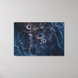 Abstracte foto donkerblauwe ijskunst canvas afdruk