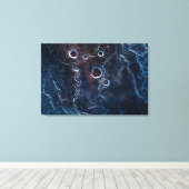 Abstracte foto donkerblauwe ijskunst canvas afdruk (Insitu (Houten vloer))