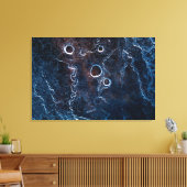 Abstracte foto donkerblauwe ijskunst canvas afdruk (Insitu (Woonkamer))