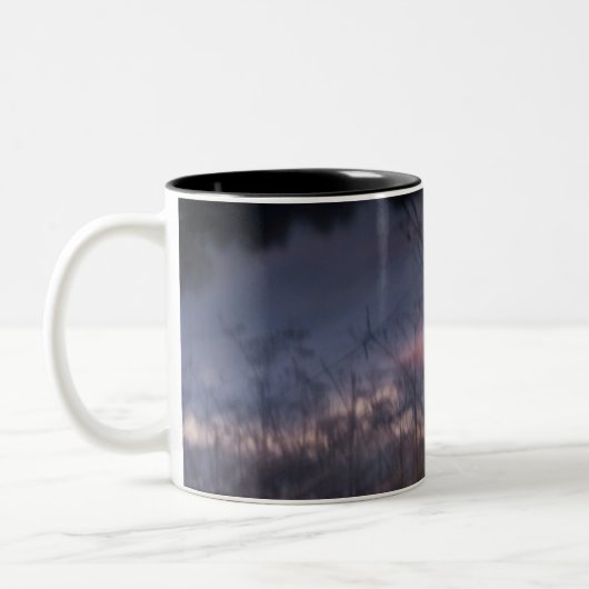 abstracte foto tweekleurige koffiemok (Links)