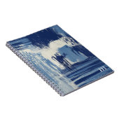 Abstracte foto van blauw en ivoren notitieboek (Rechterzijde)