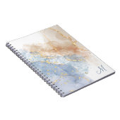 Abstracte foto van Blauw, Taupe en Gold Spiral Notitieboek (Rechterzijde)