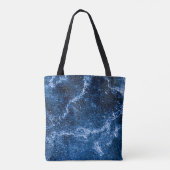 Abstracte foto van Blue Ice Tote Bag (Achterkant)