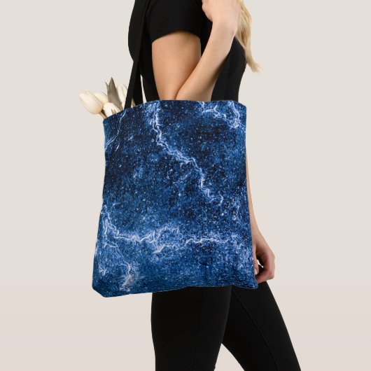 Abstracte foto van Blue Ice Tote Bag (Dichtbij)