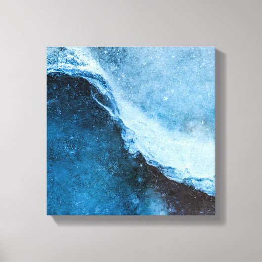Abstracte foto van Blue Turquoise Ice Canvas Afdruk (Voorkant)