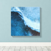 Abstracte foto van Blue Turquoise Ice Canvas Afdruk (Insitu (Houten vloer))