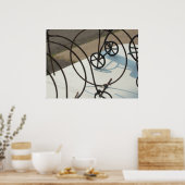 Abstracte foto van fietsen poster (Keuken)