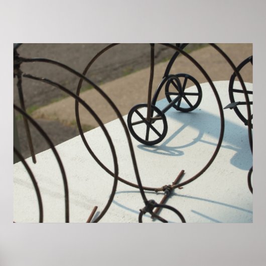 Abstracte foto van fietsen poster (Voorkant)