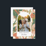 Abstracte foto van geverfd feestdagenkaart<br><div class="desc">Deze stijlvolle en moderne vakantiekaart is voorzien van een moderne boogfoto met onze schilderachtige abstracte achtergrond in zwevende kleuren. De rug komt met een vlek voor een tweede foto,  een douanebericht,  terugkeeradres,  en ontvankelijk adres. Koop vakantiekaarten en meer op www.zazzle.com/store/nbpaperco</div>