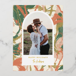 Abstracte foto van geverfd folie feestdagen briefkaart