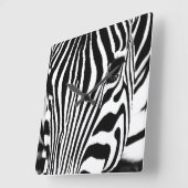 Abstracte foto van Zebra zwart en wit hoofd Vierkante Klok (Hoek)