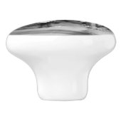 Abstracte fotodeurkruk zwart en wit keramische knop (Zijkant)