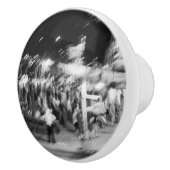 Abstracte fotodeurkruk zwart en wit keramische knop (Rechts)