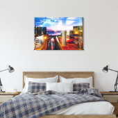 Abstracte fotograaf van de dageraad in de stad canvas afdruk (Insitu (Slaapkamer))