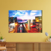 Abstracte fotograaf van de dageraad in de stad canvas afdruk (Insitu (Woonkamer))