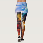 Abstracte fotograaf van de dageraad in de stad leggings (Achterkant)