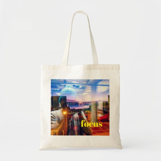 Abstracte fotograaf van de dageraad in de stad tote bag (Voorkant)