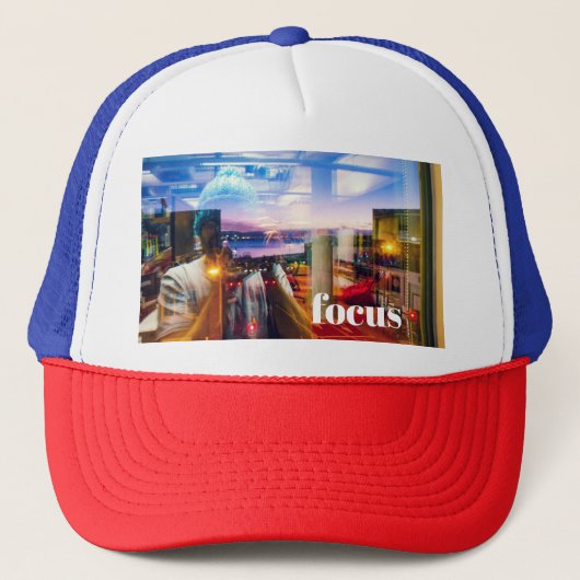 Abstracte fotograaf van de dageraad in de stad trucker pet (Voorkant)