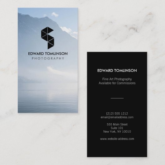 Abstracte Fotografie Logo (zwart) met Uw Foto Visitekaartje (Voorkant / Achterkant)