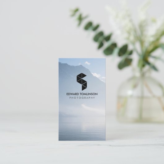 Abstracte Fotografie Logo (zwart) met Uw Foto Visitekaartje (Staand voorkant)