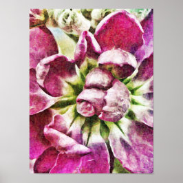 Abstracte fotografische kunst met magenta Flower Poster