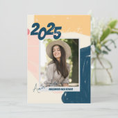 Abstracte fotoklas van 2025 Graduation Party Kaart (Staand voorkant)