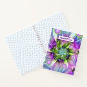 Abstracte fractaalnaam kleurrijke spiraalvormige r notitieboek (Binnen)