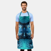 ABSTRACTE FRACTAL Blauw Aqua Wit ~ Schort (Gedragen)