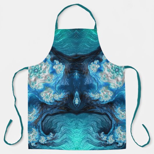 ABSTRACTE FRACTAL Blauw Aqua Wit ~ Schort (Voorkant)