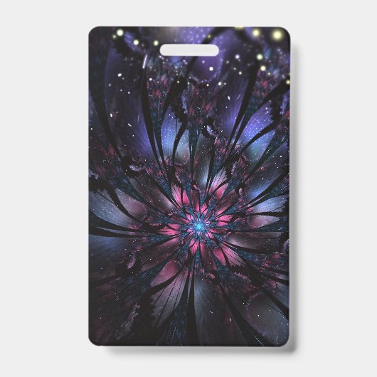 Abstracte fractal bloem ontwerp. badge (Voorzijde)