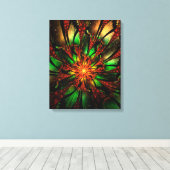 Abstracte fractal bloem ontwerp. canvas afdruk (Insitu (Houten vloer))