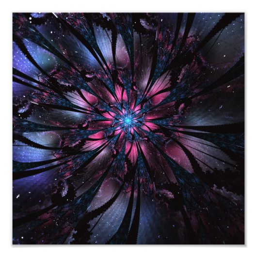 Abstracte fractal bloem ontwerp. foto afdruk (Voorkant)