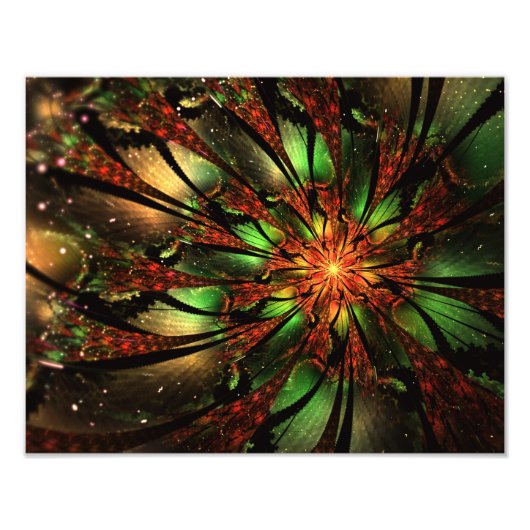 Abstracte fractal bloem ontwerp.  foto afdruk (Voorkant)