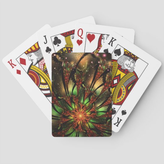 Abstracte fractal bloem ontwerp.  pokerkaarten (Achterkant)