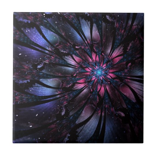 Abstracte fractal bloem ontwerp. tegeltje (Voorkant)