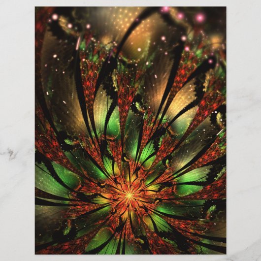 Abstracte fractal bloemontwerp. flyer (Voorkant)