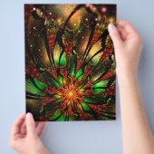 Abstracte fractal bloemontwerp. flyer (Hand)