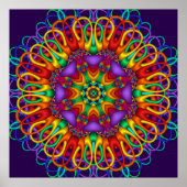 Abstracte fractal Bright shining Mandala Poster (Voorkant)