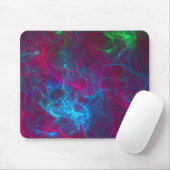 Abstracte fractal Flames Roze Paars Blauw Groen Muismat (Met muis)