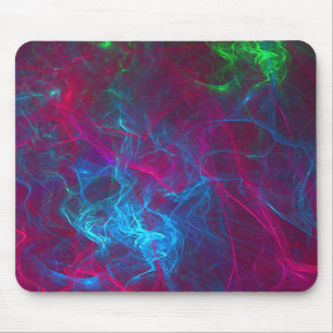 Abstracte fractal Flames Roze Paars Blauw Groen Muismat