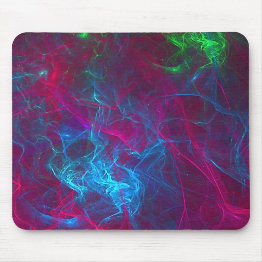 Abstracte fractal Flames Roze Paars Blauw Groen Muismat (Voorkant)