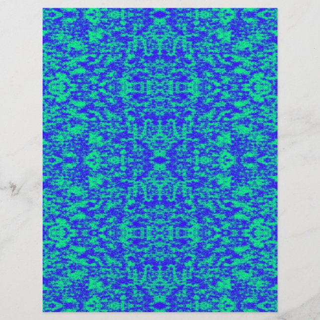 Abstracte fractal in blauw en groen (Voorkant)
